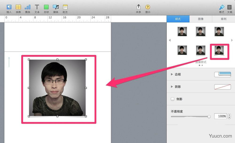 Pages图片怎么添加倒影效果? Pages编辑照片样式的技巧