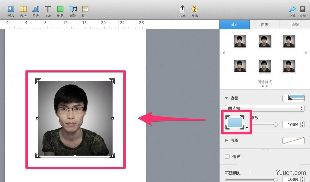 Pages图片怎么添加倒影效果? Pages编辑照片样式的技巧