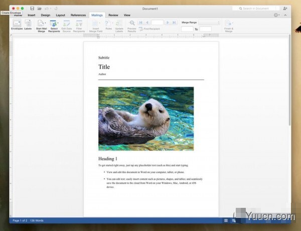 [下载]Office 2016 for Mac新预览版  Word上手体验