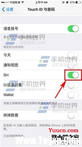 苹果iPhone6s锁屏访问Siri怎么关闭