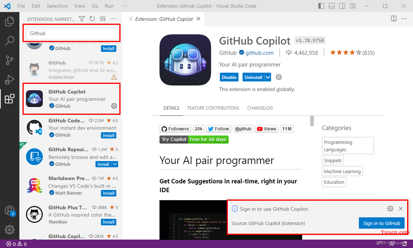 【AIGC】GitHub Copilot 免费注册及在 VS Code 中的安装使用