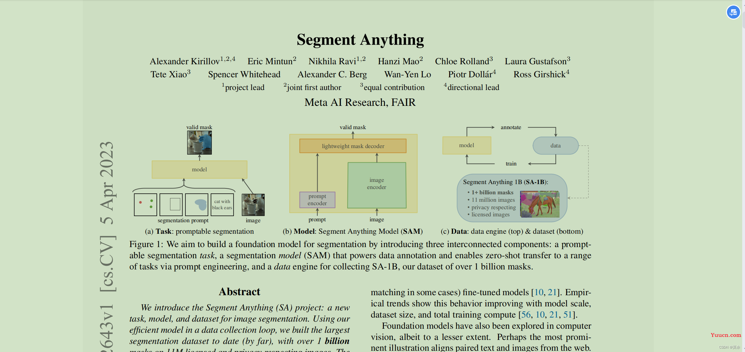 【Segment Anything】CV的大模型Segment Anything也来了，强人工智能的时代究竟还有多远？