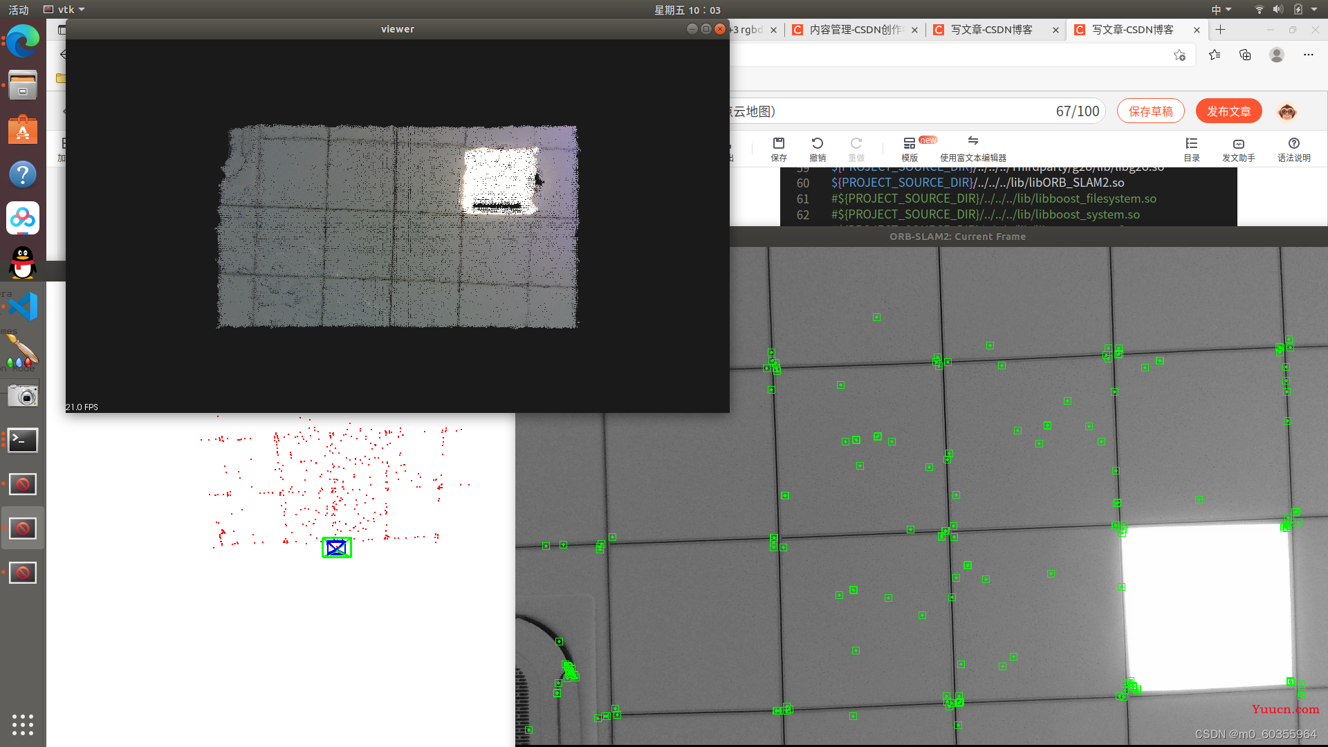 使用D435i相机跑ORB-SLAM2_RGBD_DENSE_MAP-master稠密建图编译（实时彩色点云地图加回环+保存点云地图）